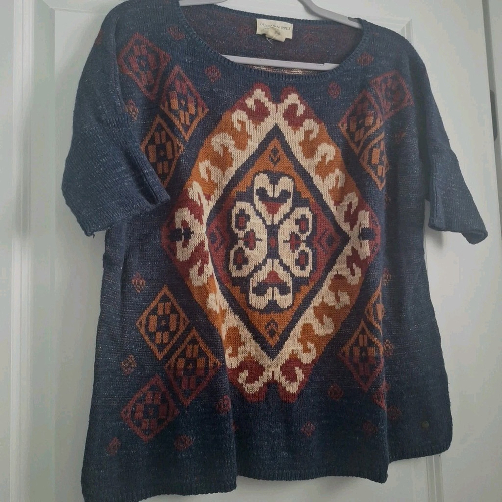 Denim & Supply Ralph Lauren Top Womens M Aztec Southwest Cotton Linen Sweater RL